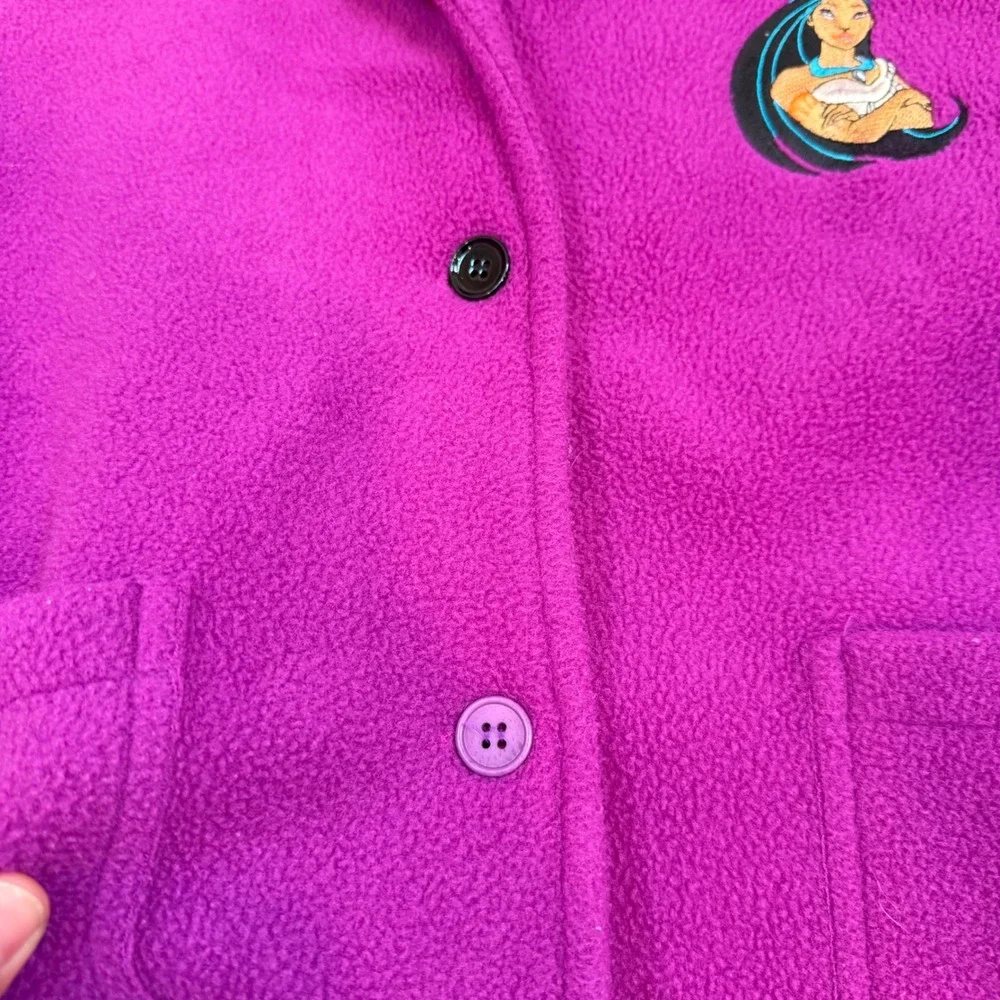 Disney Store Polartec Pocahontas Fleece Jacket Magenta Purple Fringe Kids